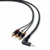 Elecom AV Cable Stereo Mini Plug (L Type 4 Pole) - RCA Pin Plug 1.0m Black DH-MLWRY10BK