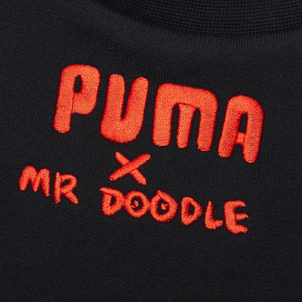 Puma Вязаный свитшот с вышитым логотипом X Mr Doodle, женские топы, черный 598687-01