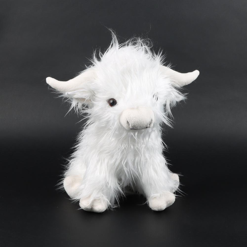Highland Cow Plus Моделирование плюшевых кукол шотландского горного скота, длинношерстных игрушек для крупного рогатого скота