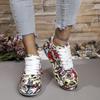 Fashion Plus Size 43 Women Sneakers Thick-soled Shoes Summer Hand-painted Graffiti Shoes Outdoor Casual Women Sneakers Zapatos De Mujer