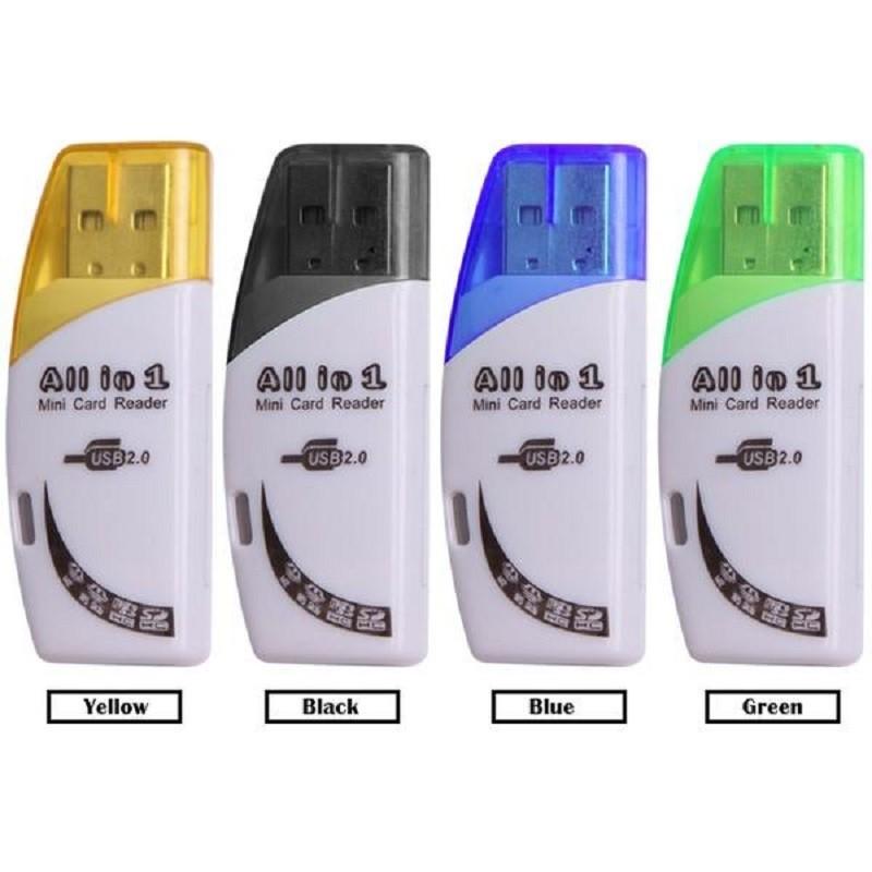 Стильный и компактный USB-кардридер 4-в-1, многофункциональный SD TF MS M2 для компьютеров