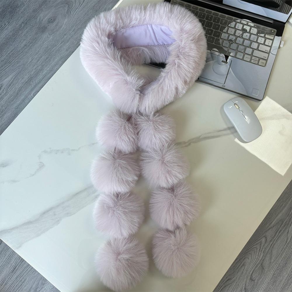 Warm Magnetic Imitation Fur Scarf Faux Rabbit Fur Women Winter Scarves Cute Plush Scarf For Girls