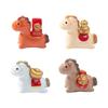 1/4Pcs DIY Car Decoration Office Desktop Decor Ornaments 2026 Horse Year Miniature Ornaments Zodiac Cartoon Lucky Pony