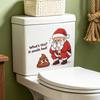 Funny Santa Covering Nose Toilet Sticker Bathroom Decal Self Adhesive Wall Decor Christmas