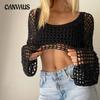 Women's Cover Ups Fall Women's Hand Hook Sweater Casual Ultra Short Flared Sleeve Sexy Mesh Cover Up