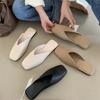 Модные мюли Slip on, большой размер 43, летние женские повседневные туфли на плоской подошве с квадратным носком для отдыха на открытом воздухе, женские тапочки