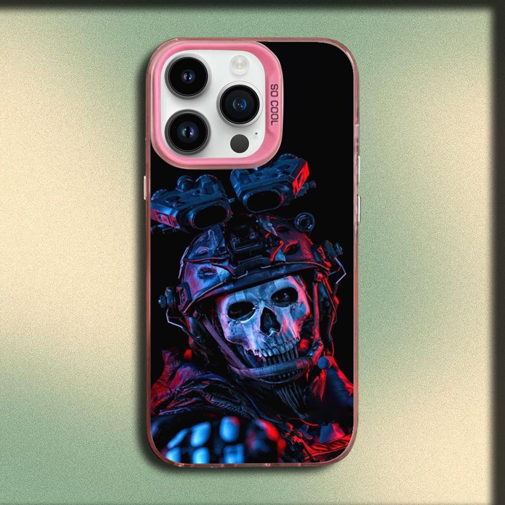 COD Call Of Duty G-Ghosts Чехол для телефона iPhone 16,15,14,13,12,11,Mini,Pro,MAX Розовый Матовый Силиконовый Чехол