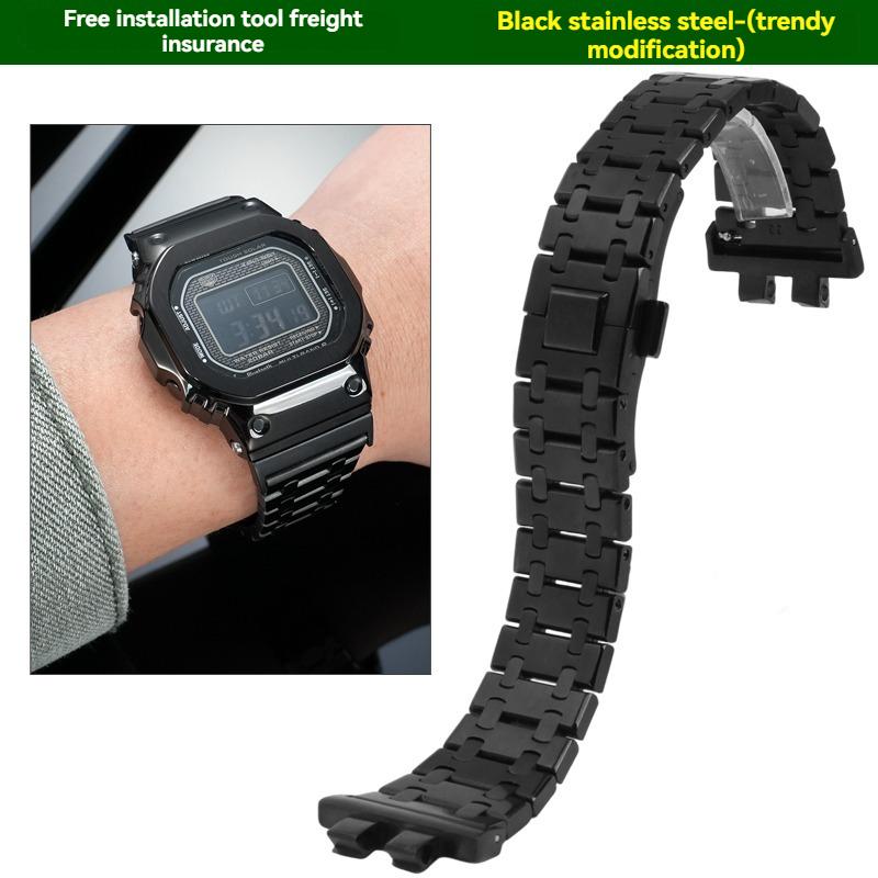 Для G-SHOCK Casio Маленький Серебристый Блок 3459 Серии GMW-B5000 GM-B2100 Модифицированный Мужской Высококачественный Ремешок для Часов из Нержавеющей Стали