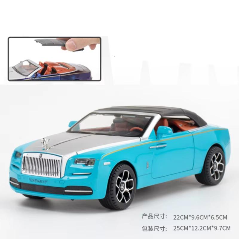 Новый 1:24 Rolls Royces Dawn Alloy Luxy Car Model Diecasts Metal Toy Vehicles Car Model Simulation Sound and Light Детские игрушки Подарок