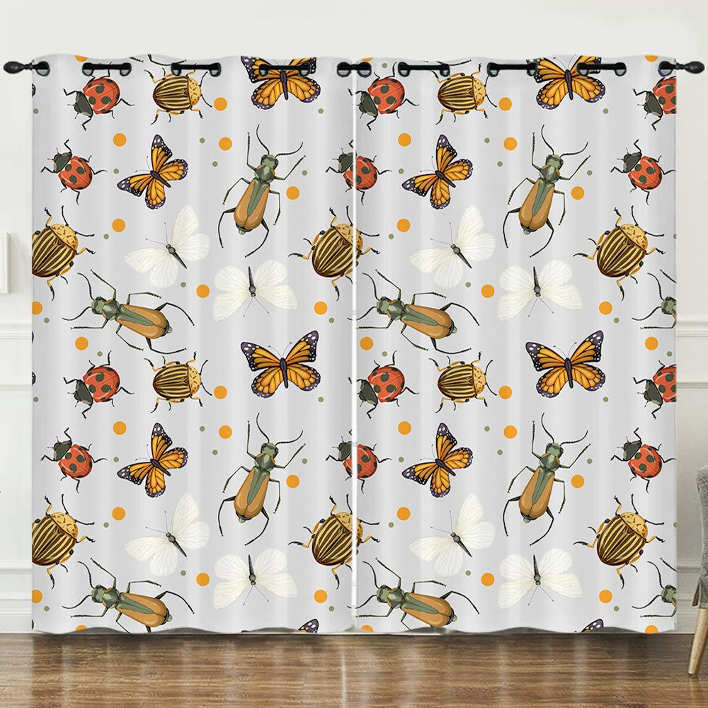 Штора Мультяшный Жук Животное Цифровая Печать Светонепроницаемая Штора Без Пробивки