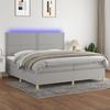 VidaXL Slatted Bed Base with Mattress and LEDs, Upholstered Bed with Headboard, Double Bed, Adult Bedroom Bed, 3135381