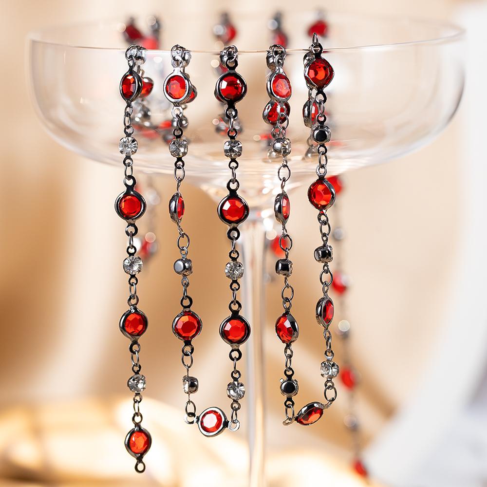 0.5M 1M 2M Pink Round Crystal Glass Beaded Bracelet Necklace Copper Chains Clothing Supplies for Jewelry Making DIY Materials