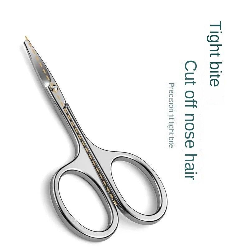Ножницы из нержавеющей стали, стрижка волос в носу с круглым носом, триммер для безопасного бритья в носу для мужчин и женщин, маленькие ножницы для стрижки женских бровей