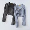 Early Autumn Slim Fit Square Neck Denim Jacket for Women