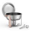 5 Qt 4 Pack Round Chafing Dish Buffet Set Full-Size Pan Stainless Steel