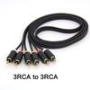 1.5m GOLD Plated Head 3RCA To 3RCA 3 RCA Male Cable Jack Connector Splitter Audio Stereo Wire for TV CD DVD VCD Sound Amplifier