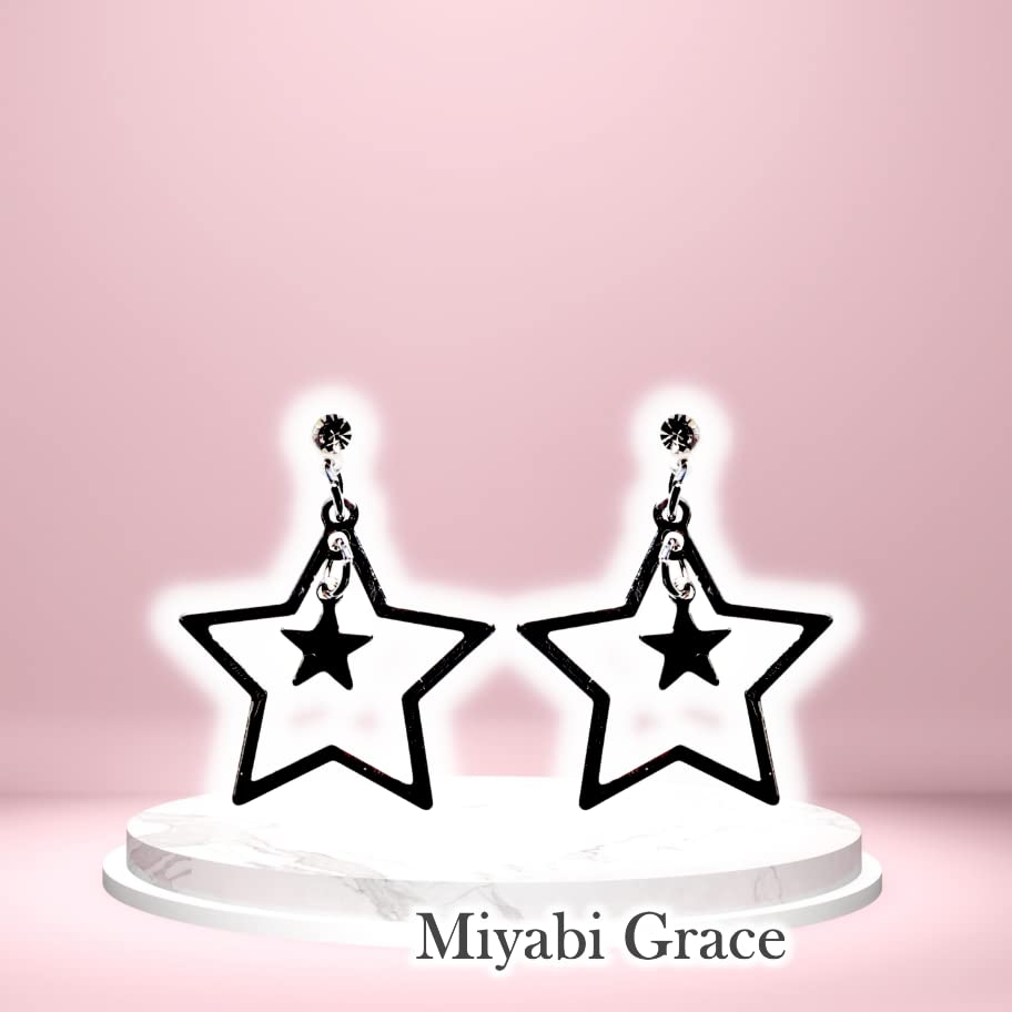 Серьги для двойных смоляных сережек Miyabi Grace Miyabi Grace женские, популярные, милые, не прокалываемые серьги, безболезненные, элегантные, нежные, для взрослых, качающиеся,