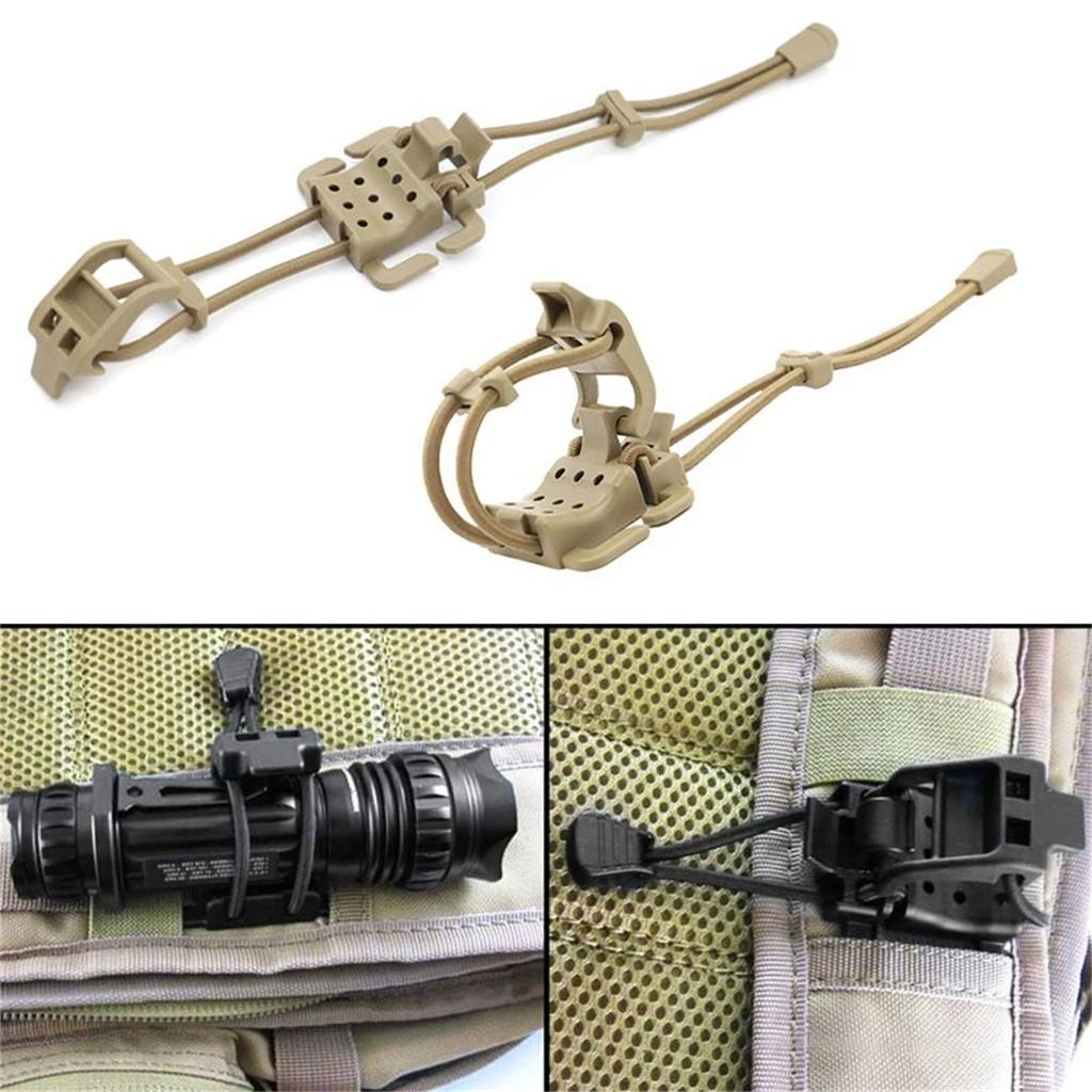 Outdoor  Flashlight Clip – Hanging Buckle for Backpack, Shovel, Axe, and Military Hiking Accessories