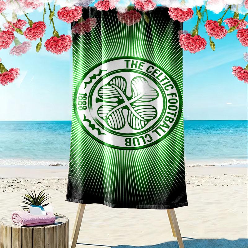 Celtic Football Team Logo Print Beach Towel, Large Soft Quick Dry Towel for Beach Camping Swimming
