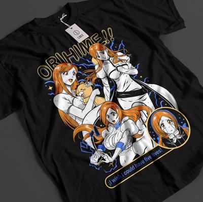 Bleach Anime Shirt Orihime Tshirt Ichigo Bankai Tshirt Aizen Zaraki Unisex Tee