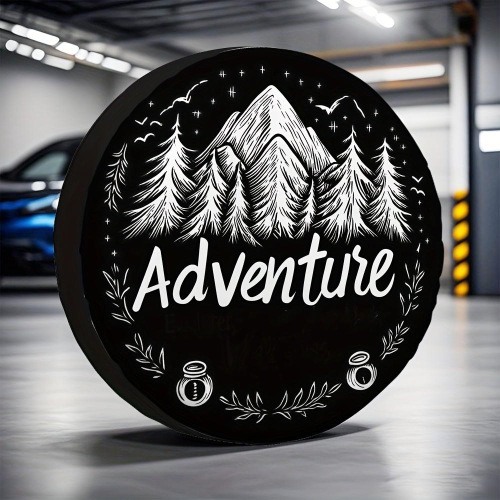 Adventure Mountains Print Spare Tire Cover Rainproof Durable Polyester for Road Trip SUV Trailer
