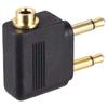 Двойной 3,5-миллиметровый штекер на 3,5-миллиметровый гнездовой Aux аудиоразъем адаптер для наушников в самолете для путешествий позолоченный конвертер