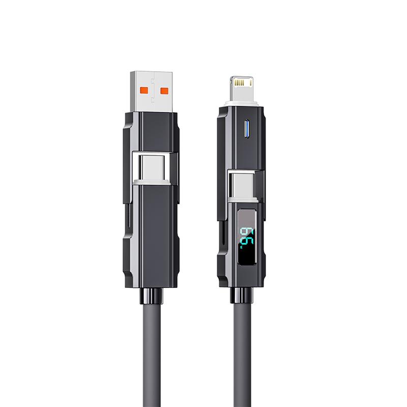 Кабель для мобильного телефона 5A 4-в-1 66 Вт PD Быстрая зарядка USB-C на Type-C на iOS Подходит для iPhone iPad Huawei Xiaomi Samsung Redmi