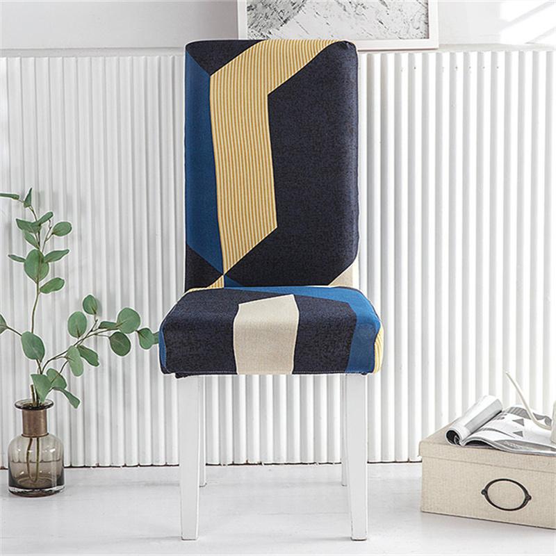 1шт Геометрический Чехол для стула для столовой Эластичные универсальные чехлы для сидений для кухни Свадебный банкет Housse De Chaise