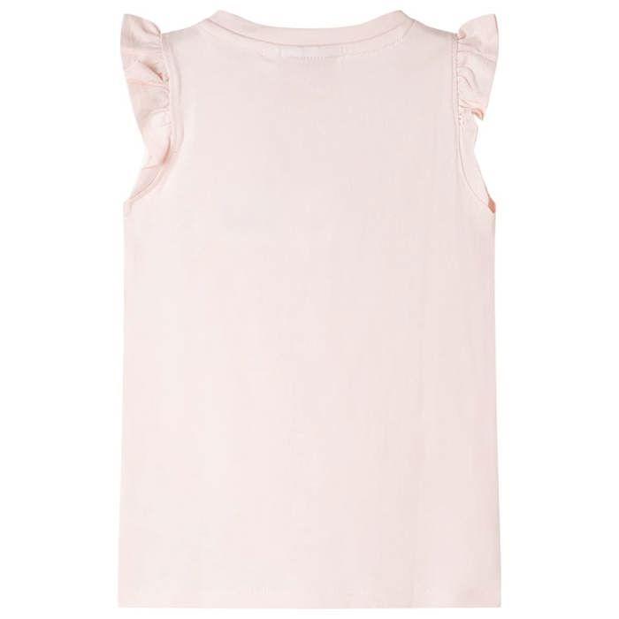 T-shirt enfants avec manches à volants rose pâle 92/104/116/128/140