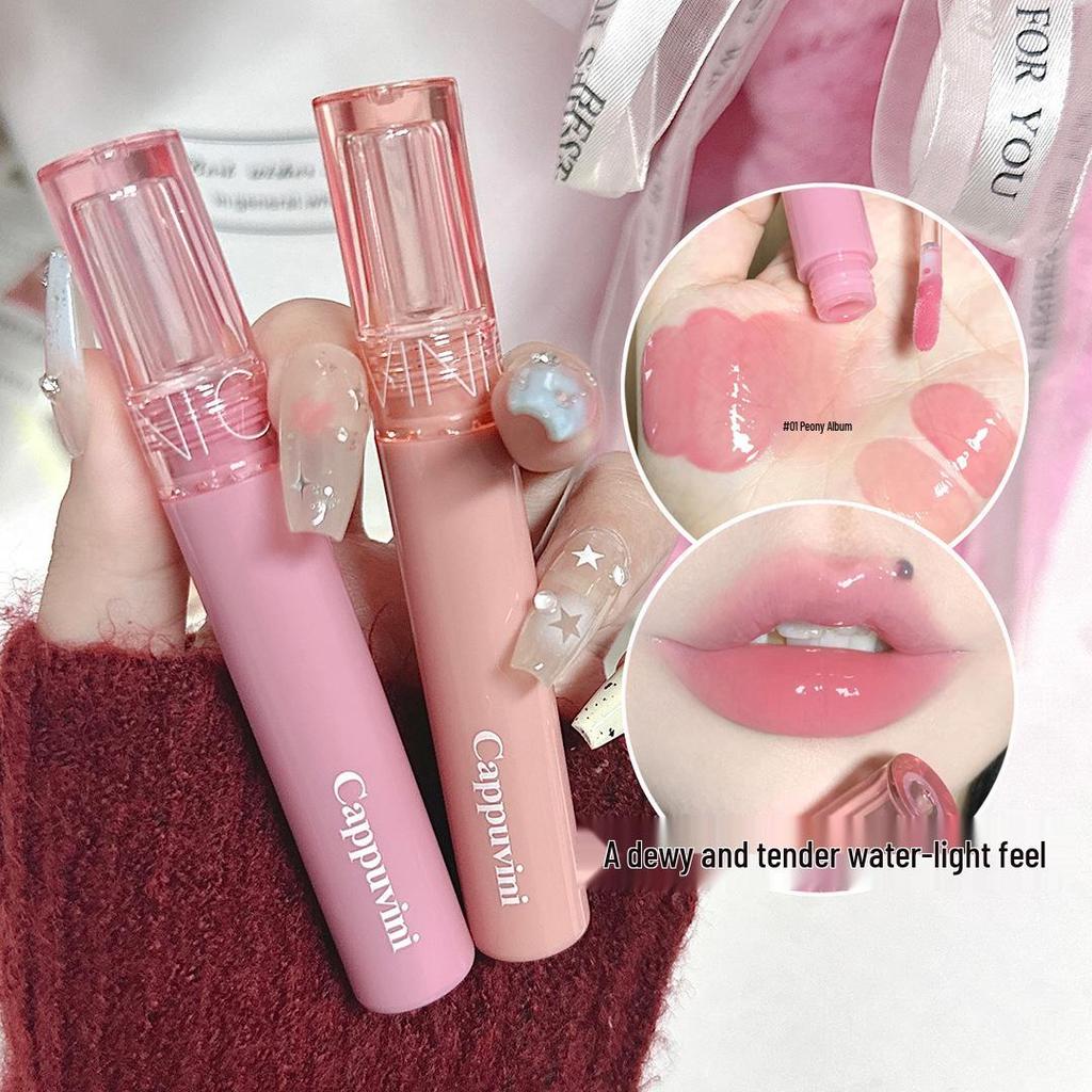 Блеск для губ Cappuvini Beauty Juice: Блестящая желеобразная помада для женщин и студентов