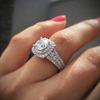 925 Sterling Silver Diamond Rings For Women Square Anillos Bizuteria Wedding Diamant Gemstone White Topaz Silver Jewelry Rings