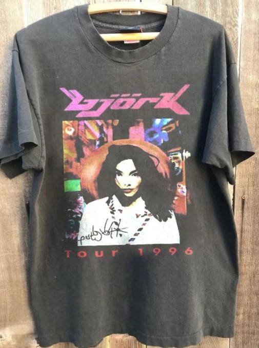 Bjork Tour 1996 Shirt Classic Style Charcoal Unisex T shirt Men Women Unisex T-Shirt