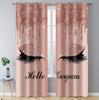 Rose Gold Drips Hello Gorgeous Unicorn Eyelash Print Bedroom Living Room Curtain Shading Cloth Custom Hook Decorative 2Pcs