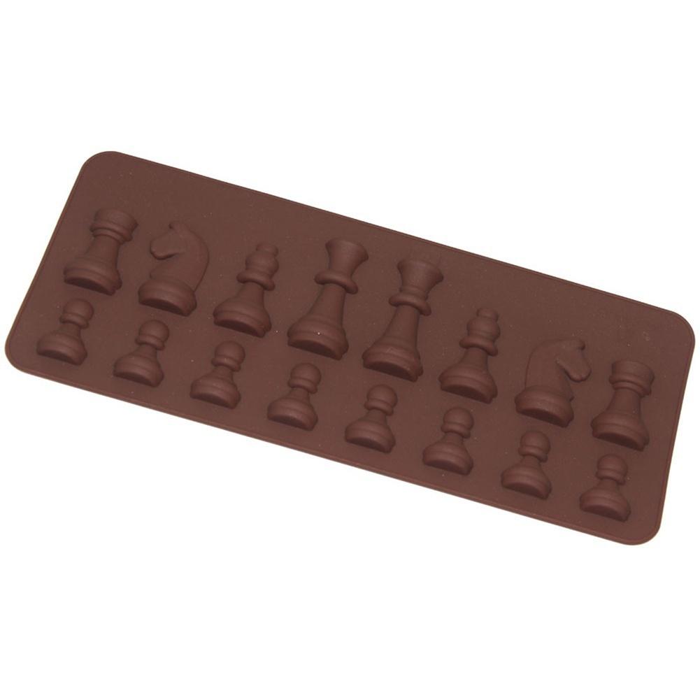 Mini Chess Shaped Ice Chocolate Sugar Cake Decor Silicone Cube Tray Chess Mold Kitchen Tool MIT