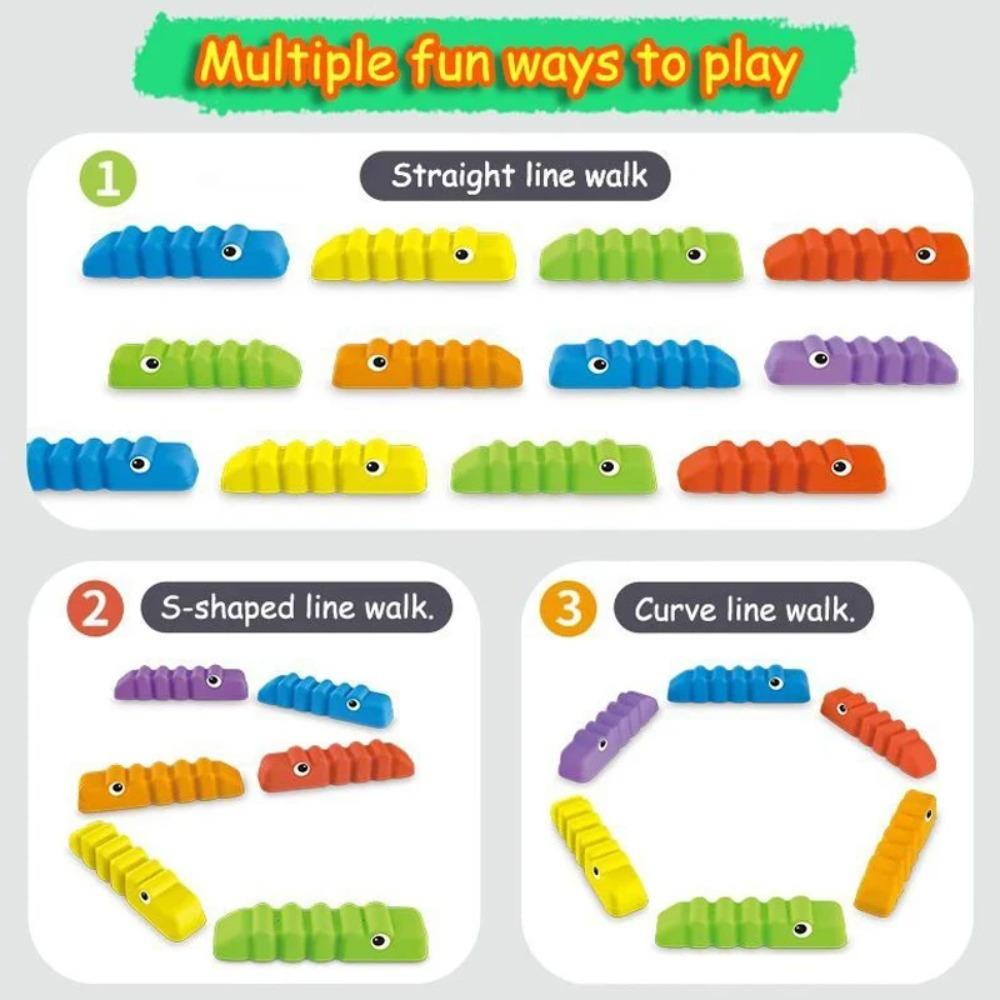 6PCS/Set Stepping Stones Balance Training Beam Crocodile Stepping Stones  Parent-Child Game