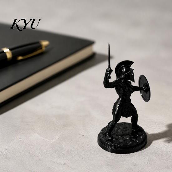 Detailed Muscle Armor Figurine 3D Printed Female Gladiator Statue, Spartan Woman Warrior with Cool Shield, Historical Desktop Ornament for Home Office