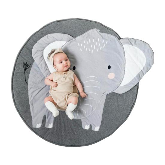 Детский игровой коврик из мягкого материала, коврик для ползания для малышей, круглый дизайн, коврик для занятий для младенцев с рисунком животных, коврик для ползания для младенцев
