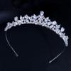 CMM High Quality Sparkling Cubic Zirconia Headdress Bridal Flower Tiara Crown