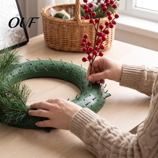 Christmas Wreath Supplies Plastic Frame, Floral Making Ring, Circle/Heart Shaped DIY Base Ring for Arrangements, Craft Projects Seasonal Frame