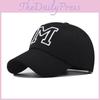 Embroidery M Letter Wide Brim Baseball Hat Sun Protection Cap For Outdoor Use