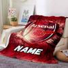 Arsenal Logo Four Seasons Blanket Customized With Your Name Lightweight And Warm Perfect Gift For Home Office Camping Sofa Travel Beach Durable
