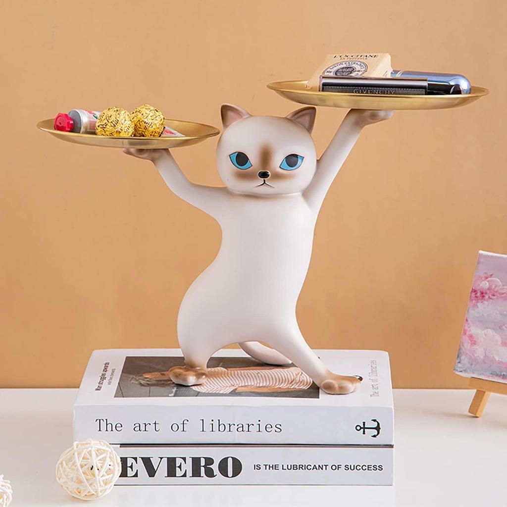 Фигурка Yipyon, украшение, кошка, интерьер, разные товары, держатель для небольших тарелок, вмещает мелкие предметы, ширина 36 см, высота 25 см, глубина 17 см, симпатичный