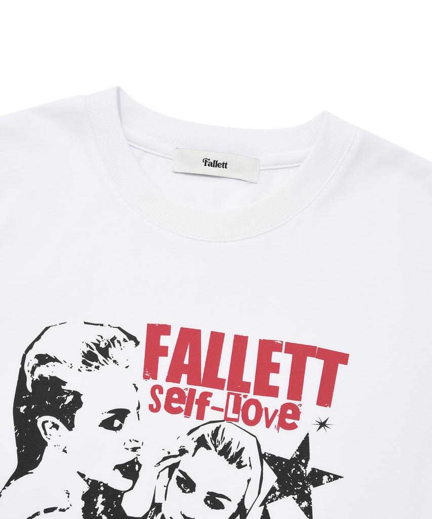 FALLETT [23Ss] Укороченная футболка с коротким рукавом «Самолюбие» Белая