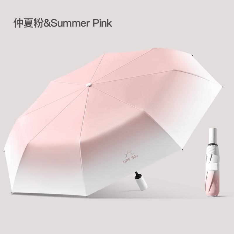Новый цветок, тройной, постепенно меняющийся, солнцезащитный зонт, защита от солнца, защита от ультрафиолета, женский зонт от непогоды и дождя, автоматический виниловый зонт