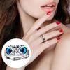 Adjustable Owl Ring with Big Eyes Ultralight Simple Style Finger Band Women Men Engagement Wedding Ring Jewelry Gift