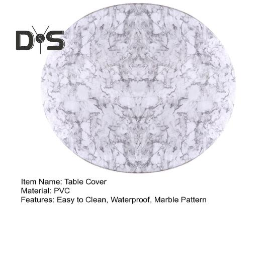 Круглая скатерть, водонепроницаемая скатерть с эластичными краями, мраморный узор, накидка на стол для домашнего ужина, украшения, защиты стола