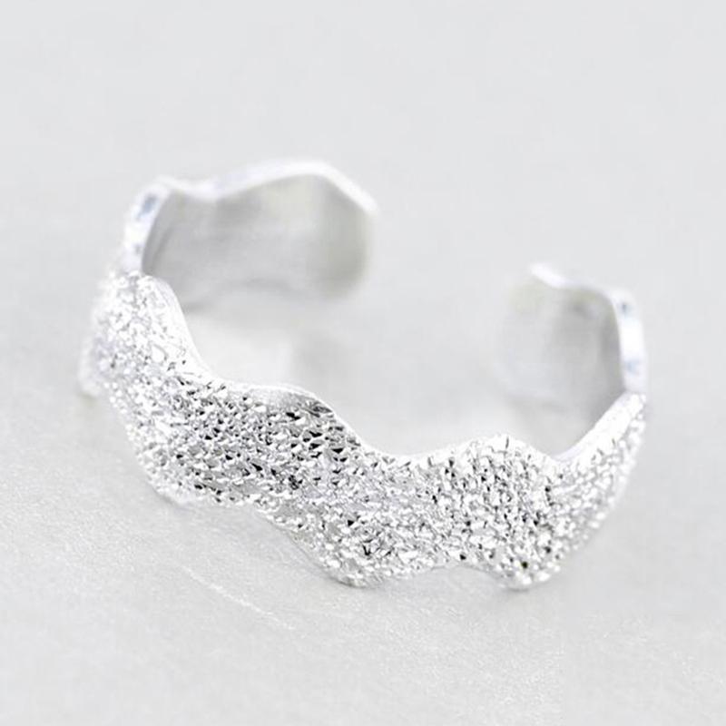 925 Sterling Silver Toe Rings for Women Simple Wave Design Party Opening Adjustable Tail Knuckle Ring Jewelry