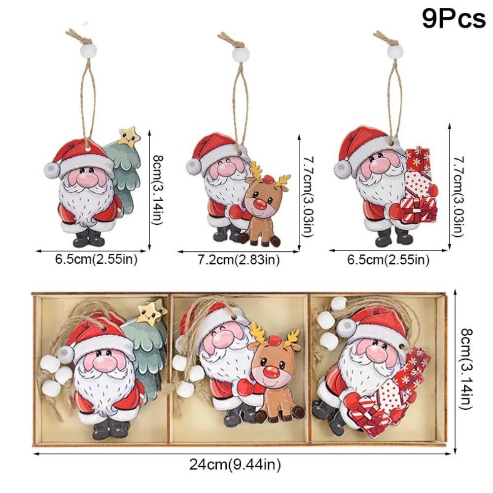 9 шт./компл. Деревянная поделка Рождественская деревянная подвеска Рождественская елка ломтики украшение Рождественская елка