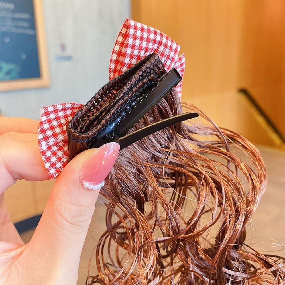 2 шт. милый детский парик шпилька детский головной убор красный бант заколка детский бант парик новогодний праздничный