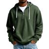 Мужская повседневная однотонная толстовка с капюшоном на молнии, повседневная футболка с длинным рукавом на молнии
